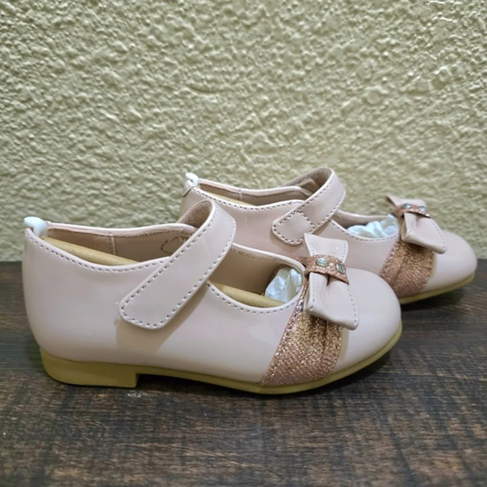 Rachel Toddler Girl Pink Bow Dress‎ Flats Mauve Shoes Size 6